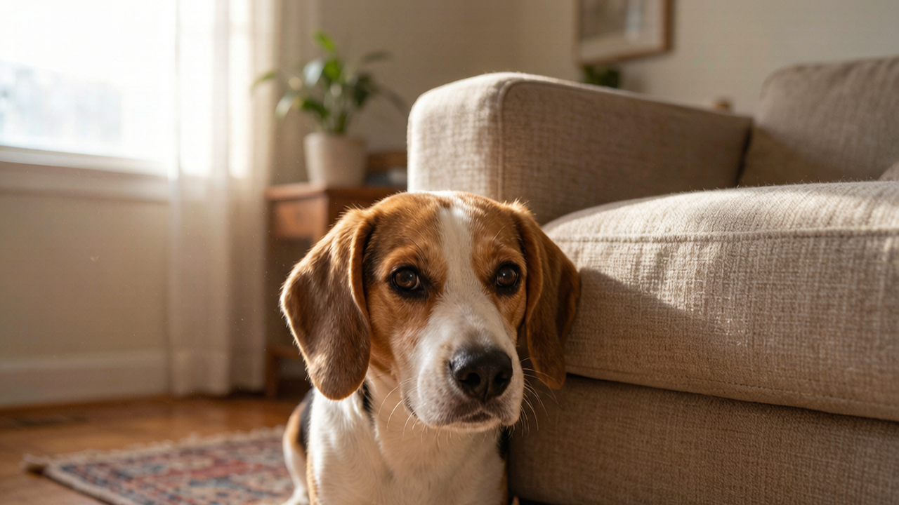 My Rescue Dog Hid Behind the Couch for 6 Weeks β Here's What Finally Brought Her Out
