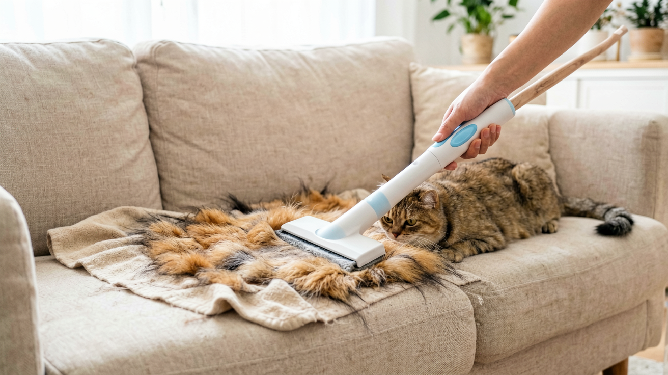 How to Remove Pet Hair from Furniture Fast (5 Tricks Proven to Work)